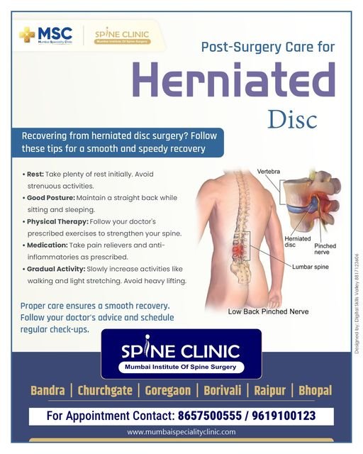 Post-Surgery Care for Herniated Disc | Mumbai Speciality Clinic